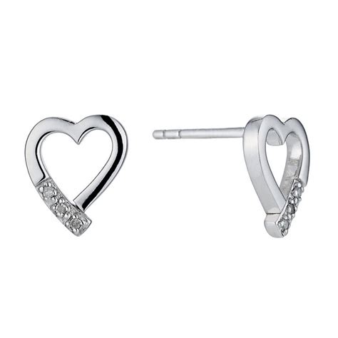 ernest jones silver heart earrings